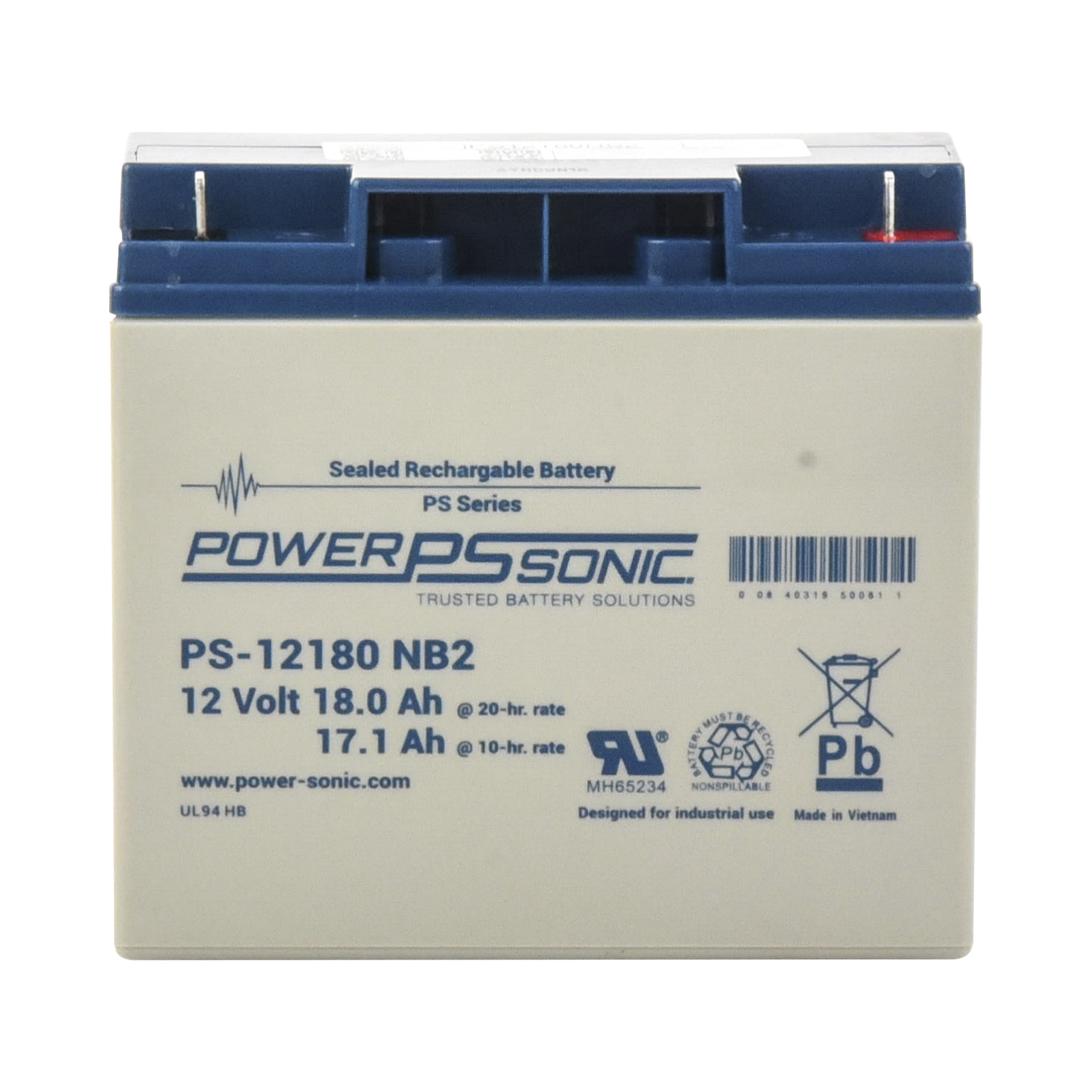 Batería 12V, 18AH, Para Respaldo, Tecnologías AGM/VRLA, 5 Años Vida Útil, Terminales NB2, Reconocida UL Batería 12V, 18AH, Para Respaldo, Tecnologías AGM/VRLA, 5 Años Vida Útil, Terminales NB2, Reconocida UL